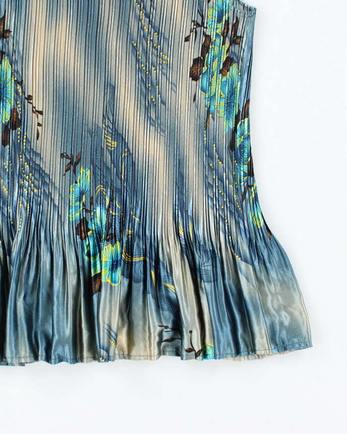 Vintage 90s Plisse Floral Top - M