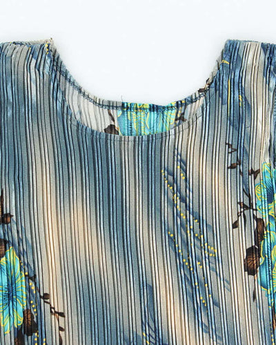 Vintage 90s Plisse Floral Top - M