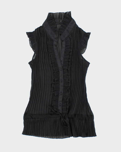 Vintage Y2k 00s Plisse Mesh Blouse - S