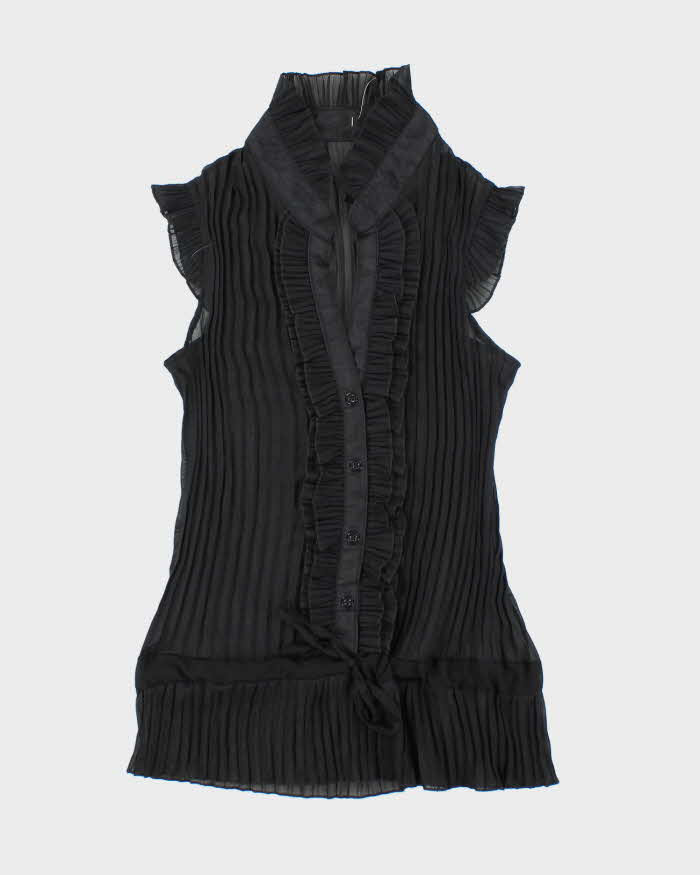 Vintage Y2k 00s Plisse Mesh Blouse - S