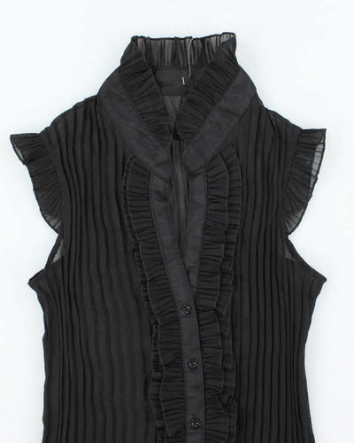 Vintage Y2k 00s Plisse Mesh Blouse - S