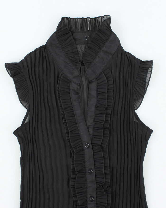 Vintage Y2k 00s Plisse Mesh Blouse - S