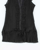Vintage Y2k 00s Plisse Mesh Blouse - S