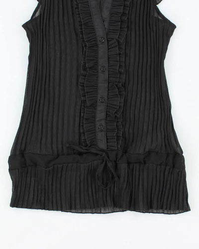 Vintage Y2k 00s Plisse Mesh Blouse - S