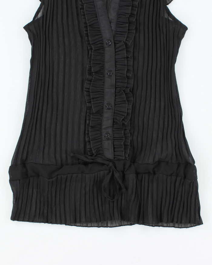 Vintage Y2k 00s Plisse Mesh Blouse - S