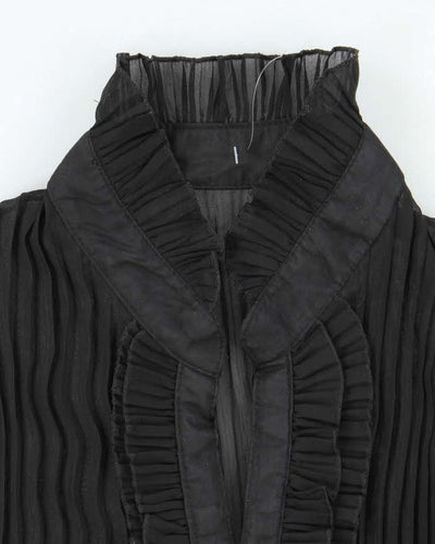 Vintage Y2k 00s Plisse Mesh Blouse - S