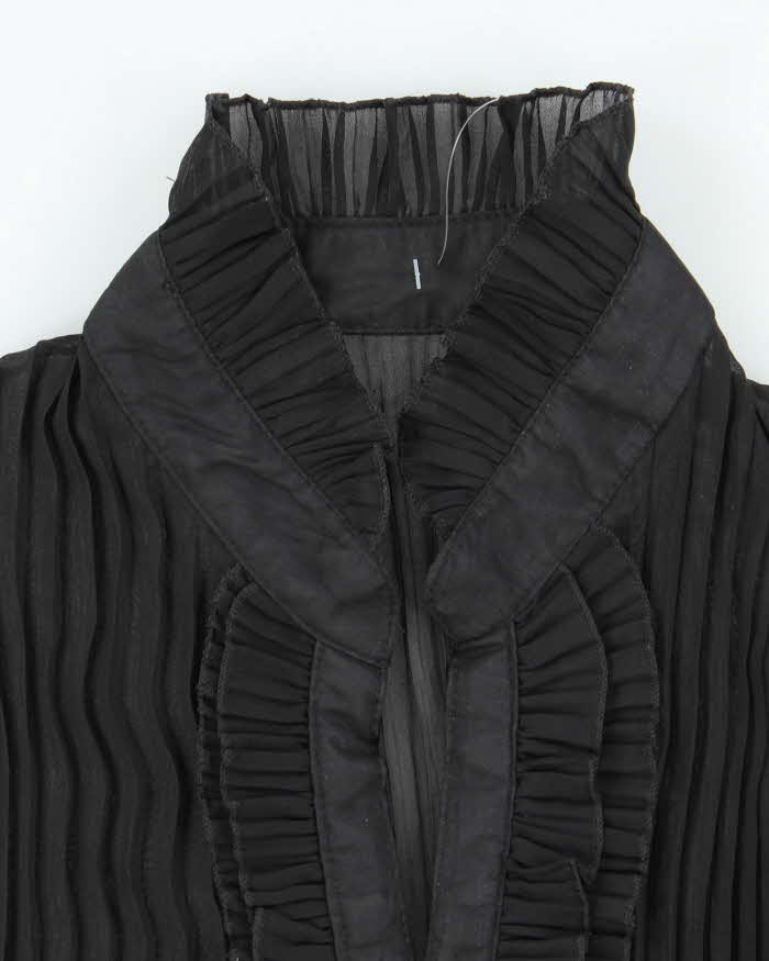 Vintage Y2k 00s Plisse Mesh Blouse - S