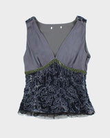 Vintage 00s Velvet &amp; Silk Cami - S