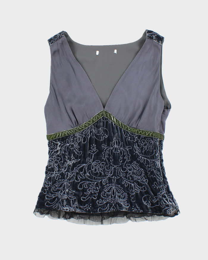 Vintage 00s Velvet &amp; Silk Cami - S