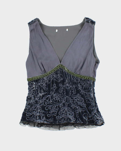 Vintage 00s Velvet & Silk Cami - S