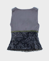 Vintage 00s Velvet &amp; Silk Cami - S