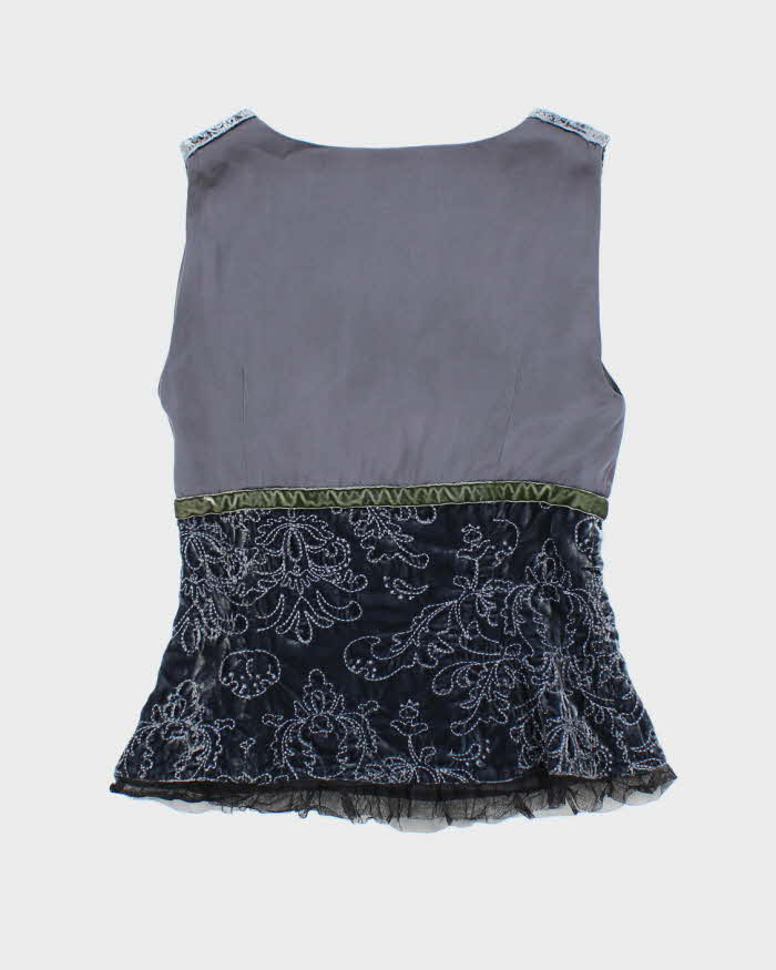Vintage 00s Velvet &amp; Silk Cami - S