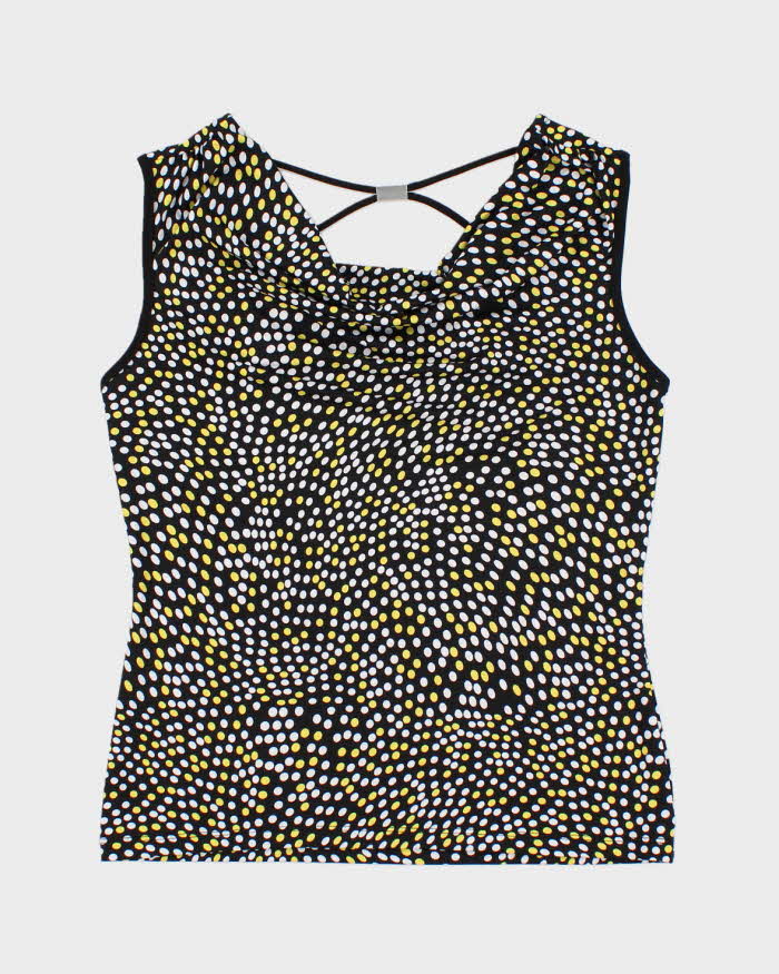 Vintage Y2k 00s Cleo Spotty Cowl Neck Top - M