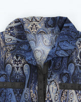 Vintage 90s Paisley Pattern Mesh Popper Blouse - M