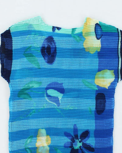 Vintage 90s Crinkle Beaded Top - S
