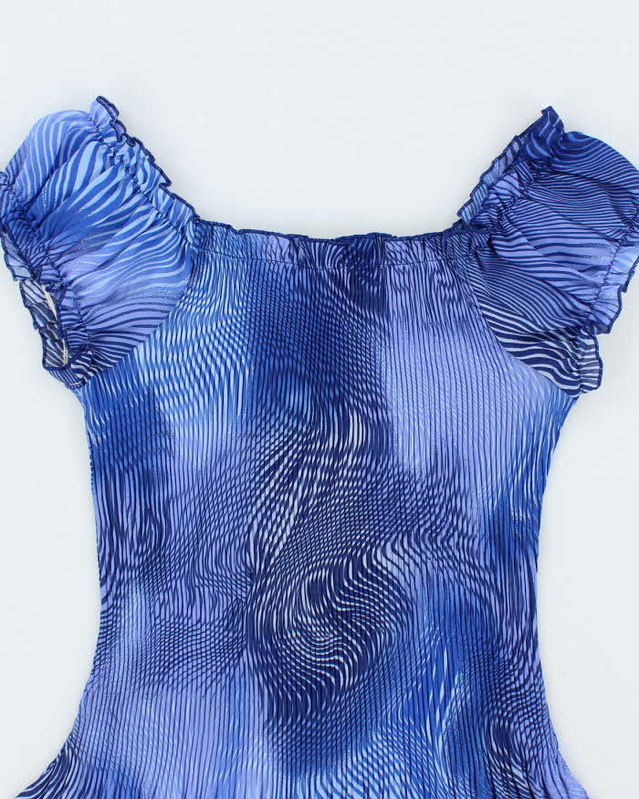 Vintage Y2k 00s Piano Plisse Swirl Print Top - M