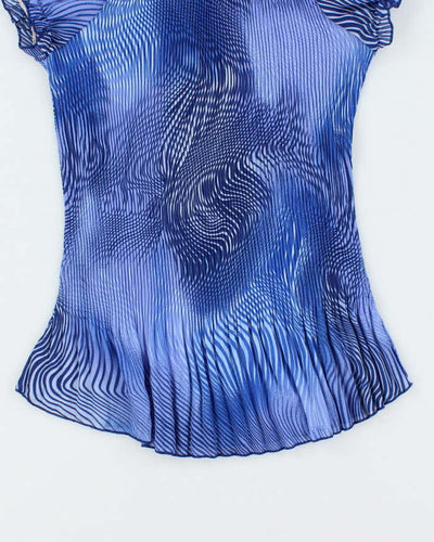 Vintage Y2k 00s Piano Plisse Swirl Print Top - M