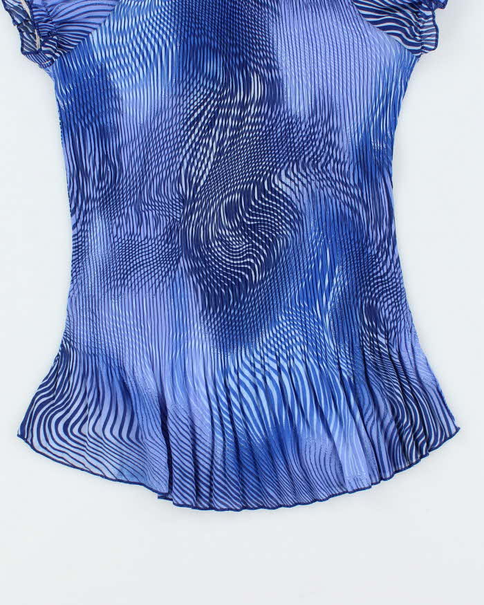 Vintage Y2k 00s Piano Plisse Swirl Print Top - M