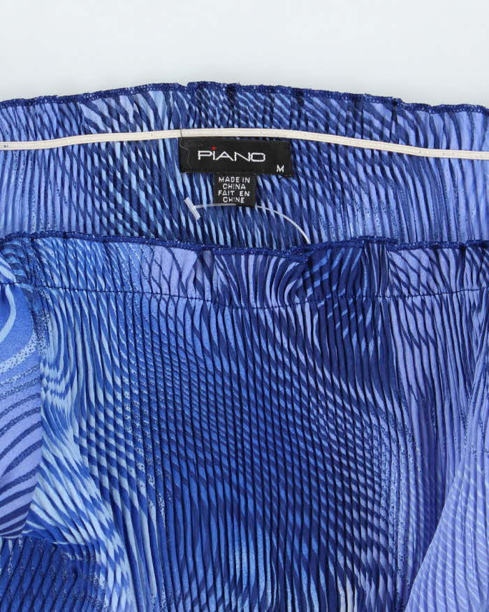 Vintage Y2k 00s Piano Plisse Swirl Print Top - M