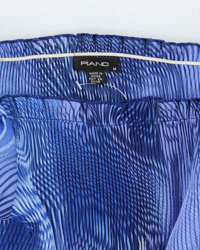 Vintage Y2k 00s Piano Plisse Swirl Print Top - M