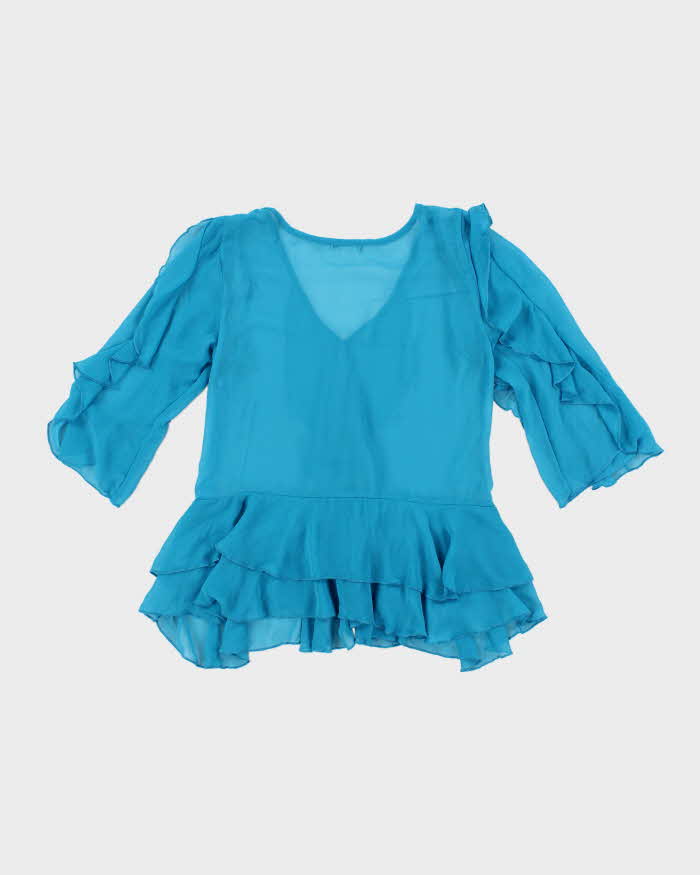 Vintage Y2k 00s ICU Ruffle Mesh Blouse - M