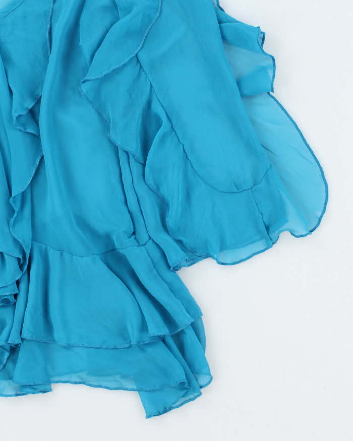 Vintage Y2k 00s ICU Ruffle Mesh Blouse - M