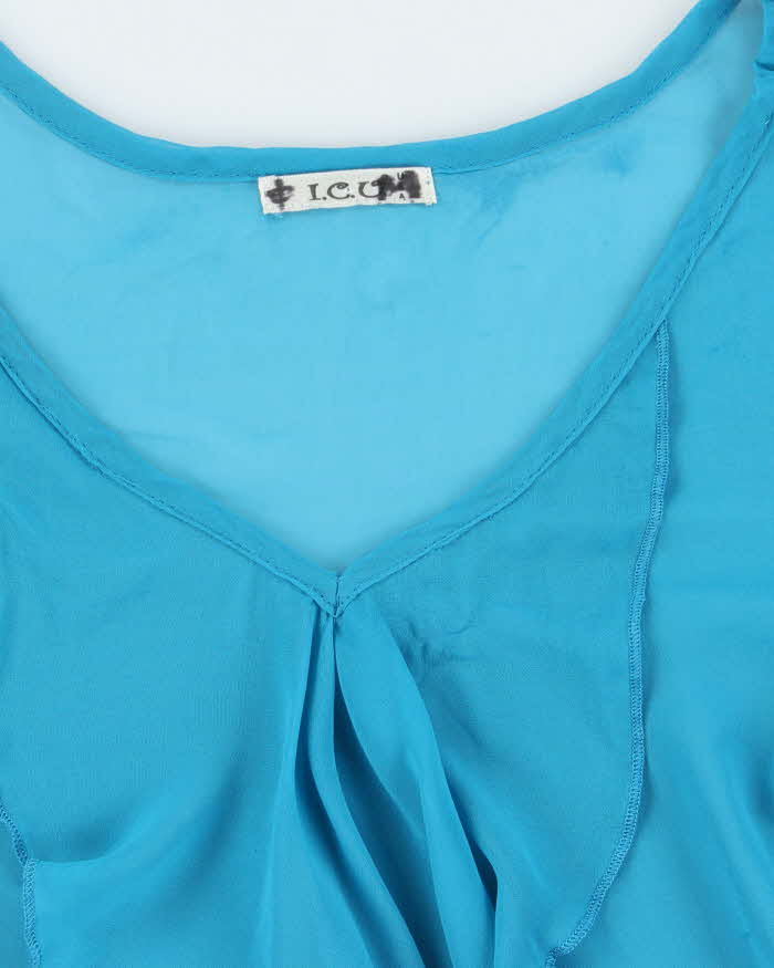 Vintage Y2k 00s ICU Ruffle Mesh Blouse - M