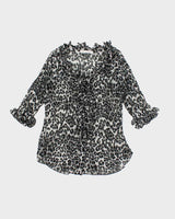 Vintage Y2k 00s Melanie Lyne Leopard Print Sheer Blouse - M
