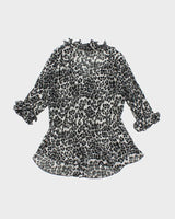 Vintage Y2k 00s Melanie Lyne Leopard Print Sheer Blouse - M