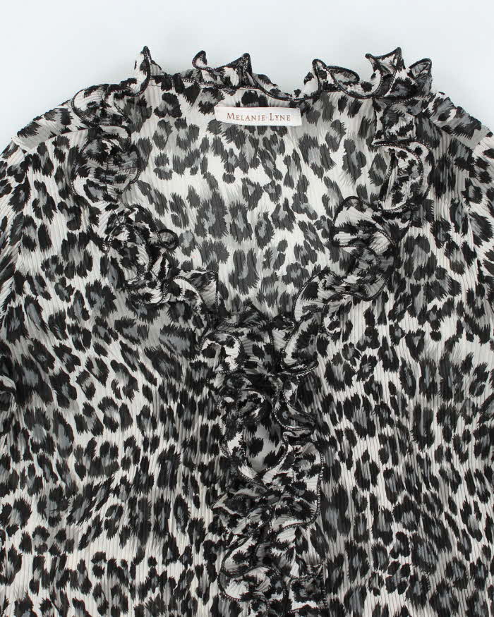 Vintage Y2k 00s Melanie Lyne Leopard Print Sheer Blouse - M