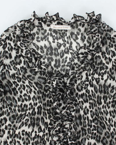 Vintage Y2k 00s Melanie Lyne Leopard Print Sheer Blouse - M