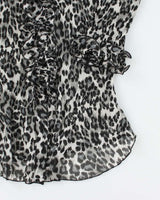 Vintage Y2k 00s Melanie Lyne Leopard Print Sheer Blouse - M