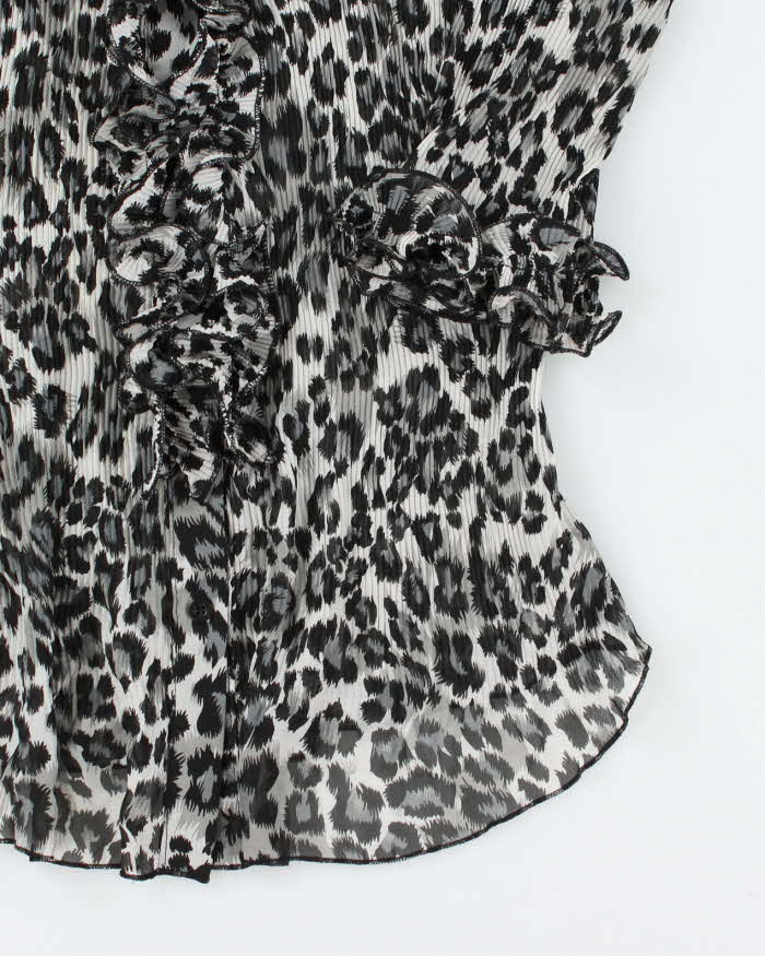 Vintage Y2k 00s Melanie Lyne Leopard Print Sheer Blouse - M