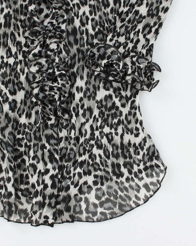 Vintage Y2k 00s Melanie Lyne Leopard Print Sheer Blouse - M