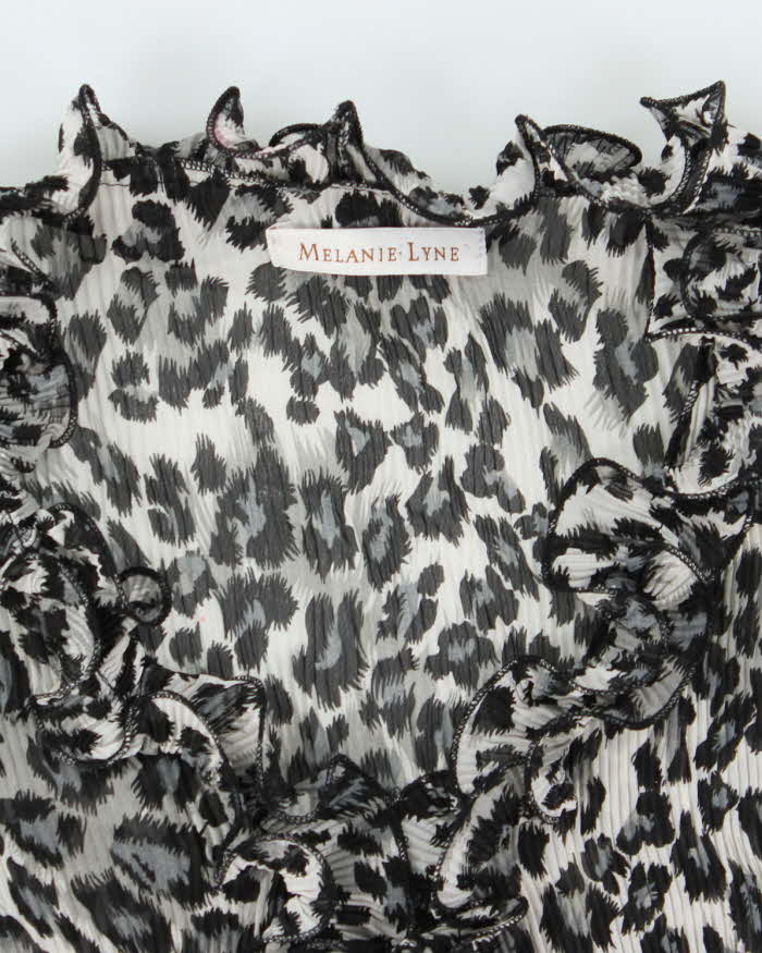 Vintage Y2k 00s Melanie Lyne Leopard Print Sheer Blouse - M