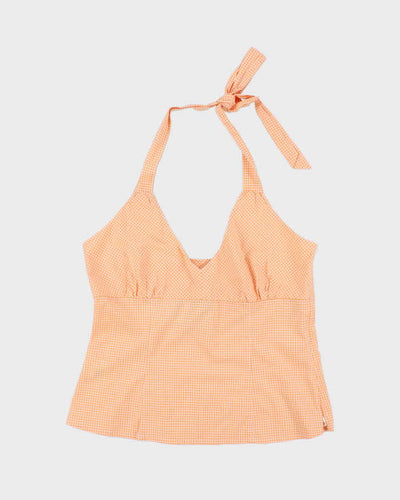 Vintage Y2k 00s Mexx Gingham Halter Neck Top - L