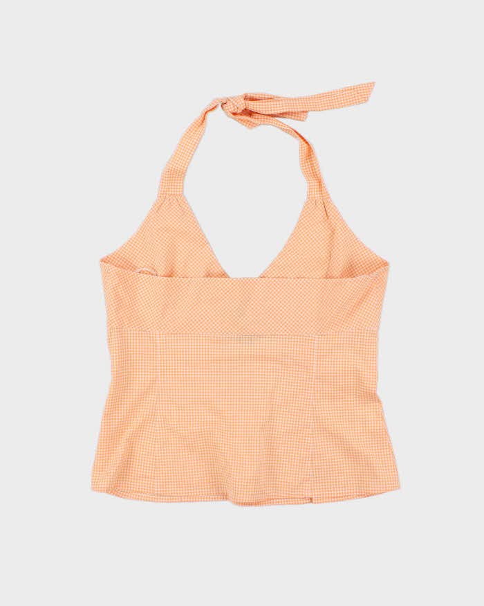 Vintage Y2k 00s Mexx Gingham Halter Neck Top - L
