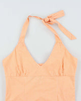Vintage Y2k 00s Mexx Gingham Halter Neck Top - L