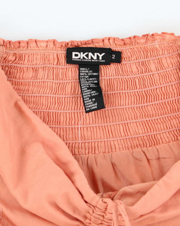 Vintage Y2k 00s DKNY Silk &amp; Cotton Top - S