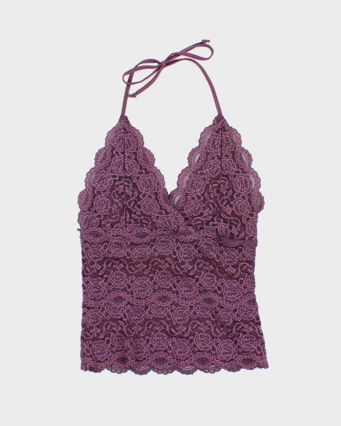 Vintage Y2k 00s Dynamite Lace Halter Neck Top - XS