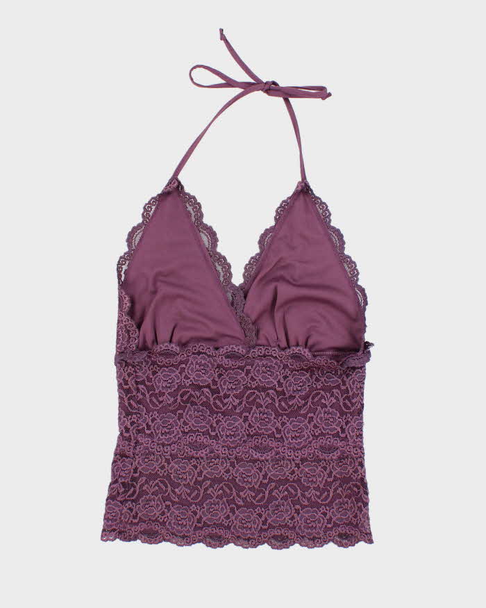 Vintage Y2k 00s Dynamite Lace Halter Neck Top - XS