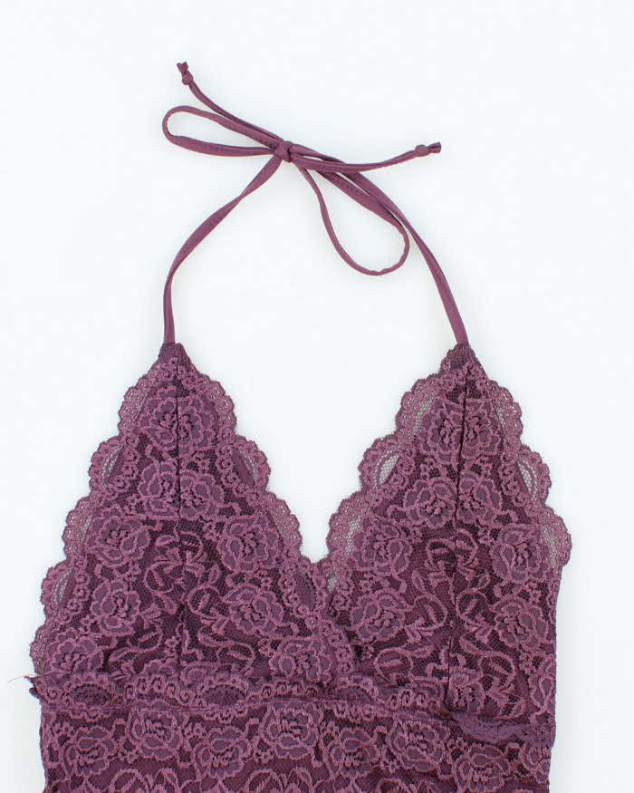 Vintage Y2k 00s Dynamite Lace Halter Neck Top - XS