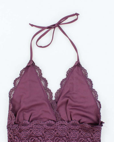 Vintage Y2k 00s Dynamite Lace Halter Neck Top - XS