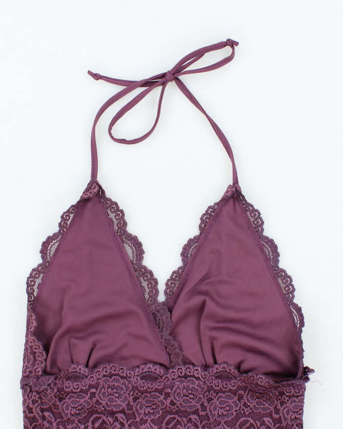 Vintage Y2k 00s Dynamite Lace Halter Neck Top - XS