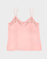 Vintage Y2k 00s Poet Beaded Cami - S