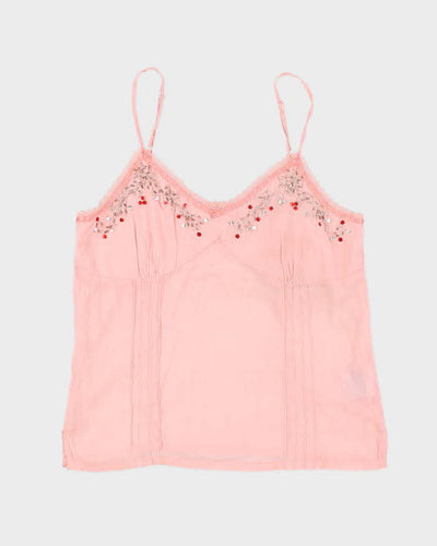 Vintage Y2k 00s Poet Beaded Cami - S