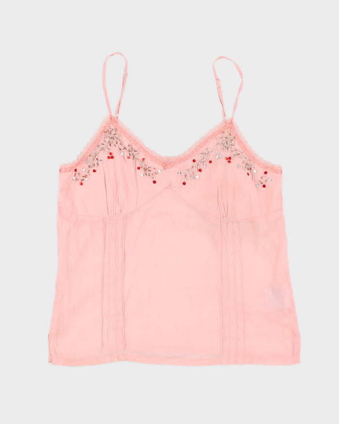 Vintage Y2k 00s Poet Beaded Cami - S