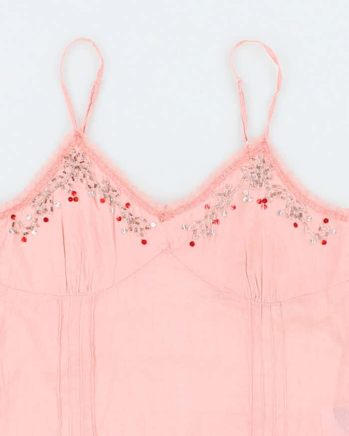 Vintage Y2k 00s Poet Beaded Cami - S