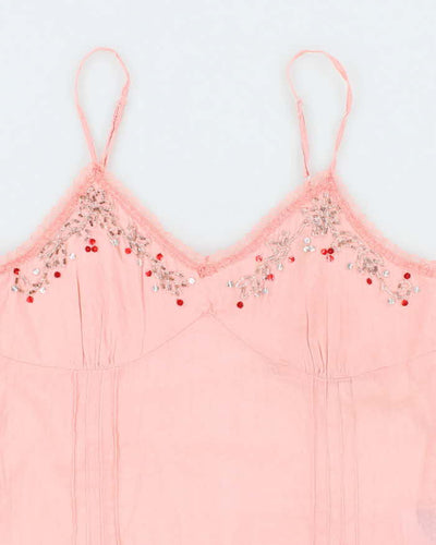 Vintage Y2k 00s Poet Beaded Cami - S