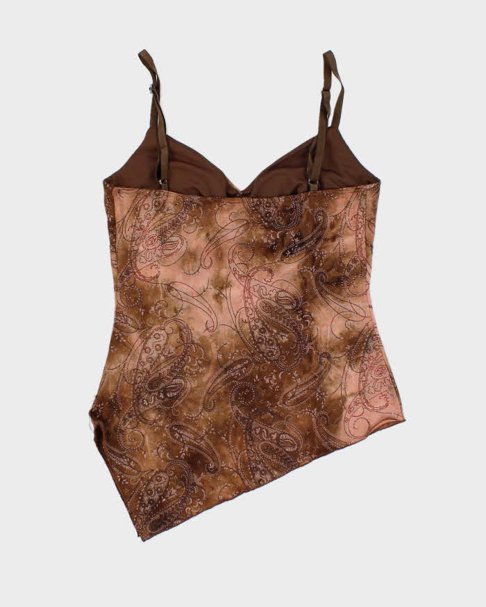 Vintage Y2k 00s Le Chateau Glitter Asymmetric Hem Cami - S